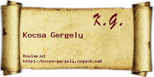 Kocsa Gergely névjegykártya