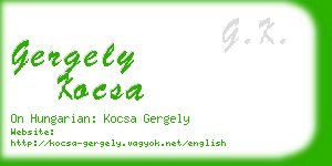 gergely kocsa business card